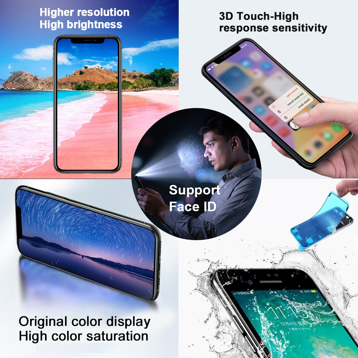 Efaithfix For Iphone 11 Lcd Screen Replacement 6.1 Inch Frame Assembly Lcd Display And 3D Touch Screen Digitizer For A2111, A222